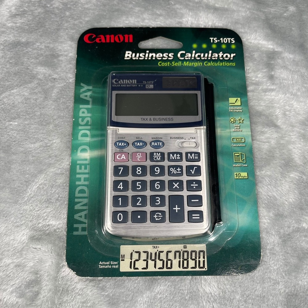 Canon TS-10TS Business Calculator Unisex Silver‎ 10-Digit Handheld Tilt Display